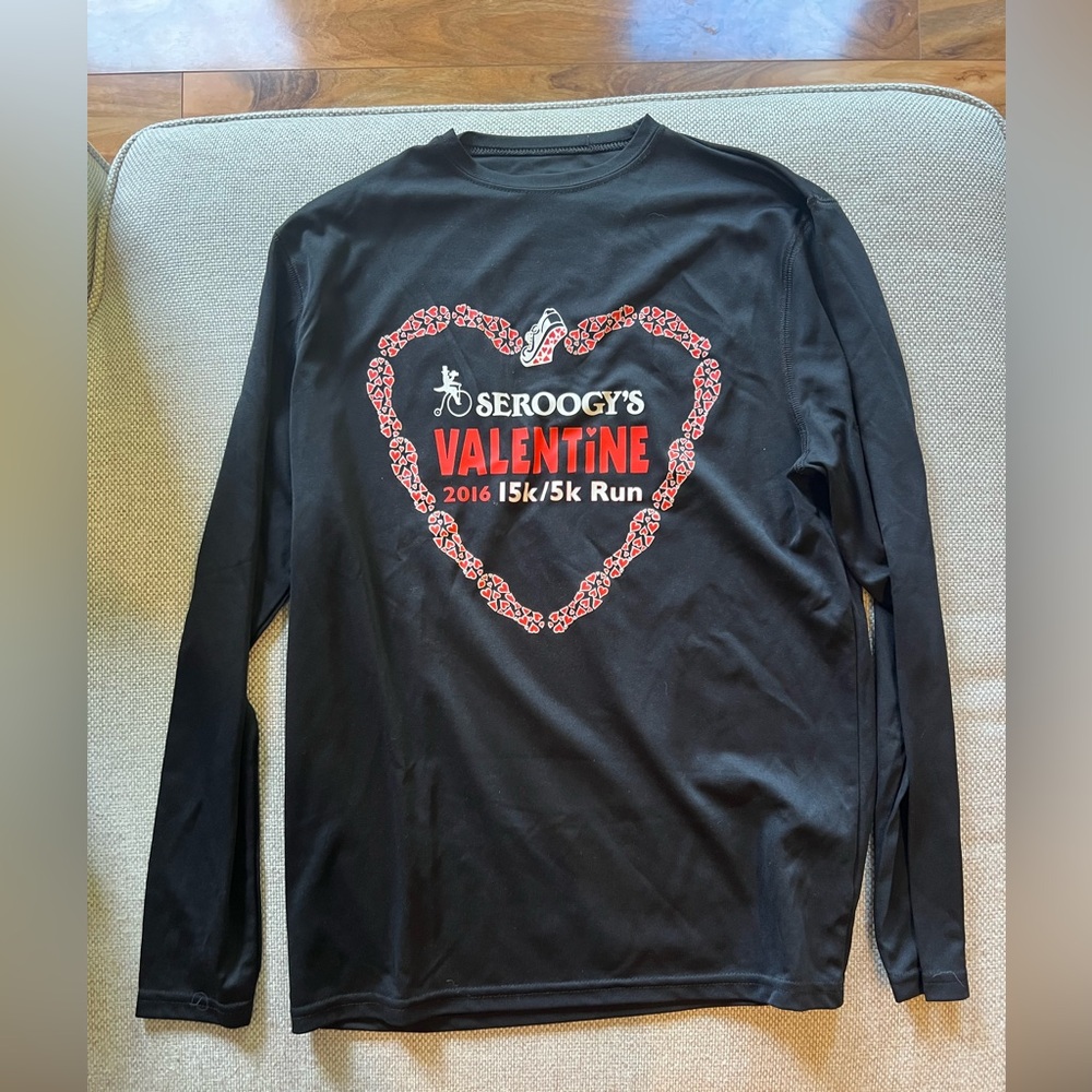Black Long Sleeve Valentine's Run Shirt